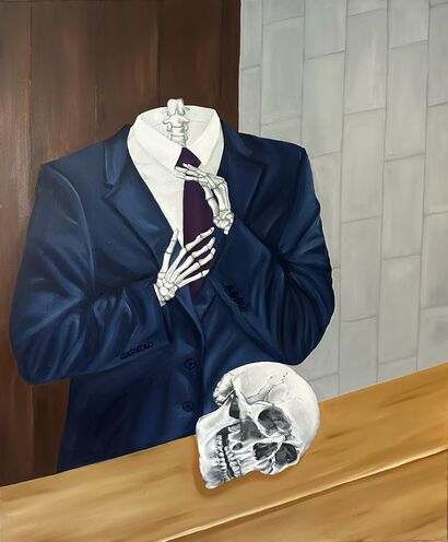 Zugeknöpft - a Paint Artowrk by Leonore Leitner